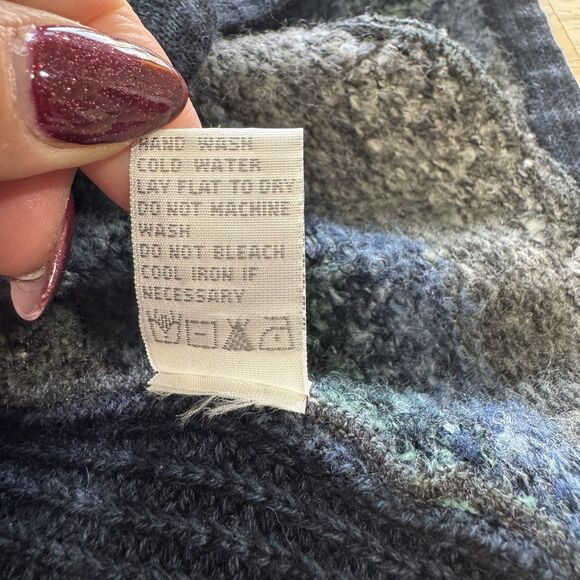 Curio New York Wool Blend Boucle Textured Longline Cardigan Sweater Blue Large - Picture 11 of 11